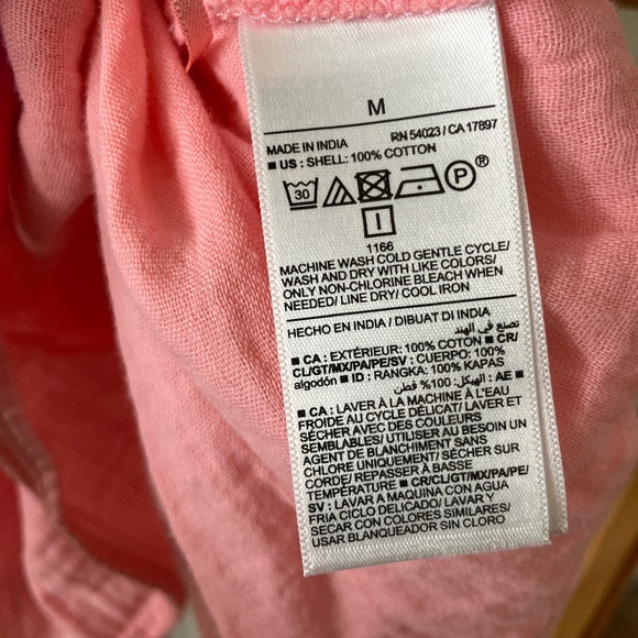 Old Navy Medium Pink Cotton Gauze Trapeze Tank With Braided Straps - Picture 4 of 4